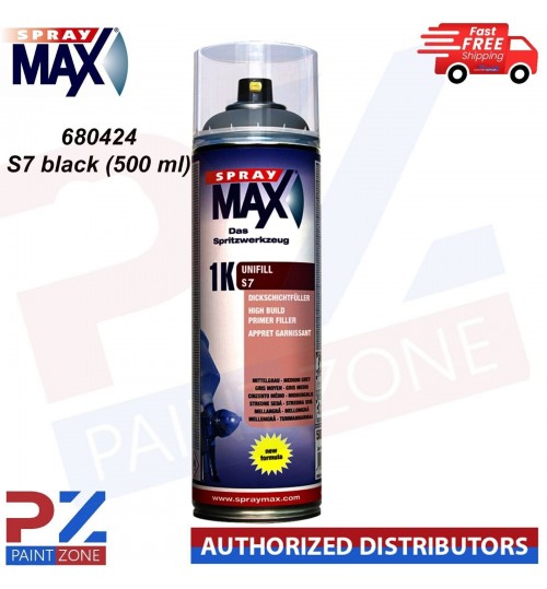 SPRAYMAX 680424 1K UNIFILL PRIMER S7 BLACK AEROSOL (500ML) S7 black