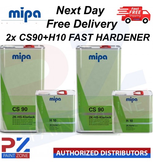 2X MIPA CS90 2K HS ACRYLIC CLEAR COAT/ LACQUER + H10 FAST HARDENER 15 LITRE KIT