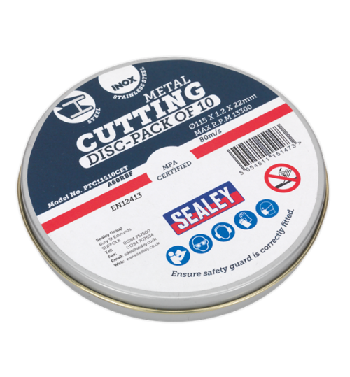 Sealey Cutting Disc Ø115 x 1.2mm , 22mm Bore - Pack of 10