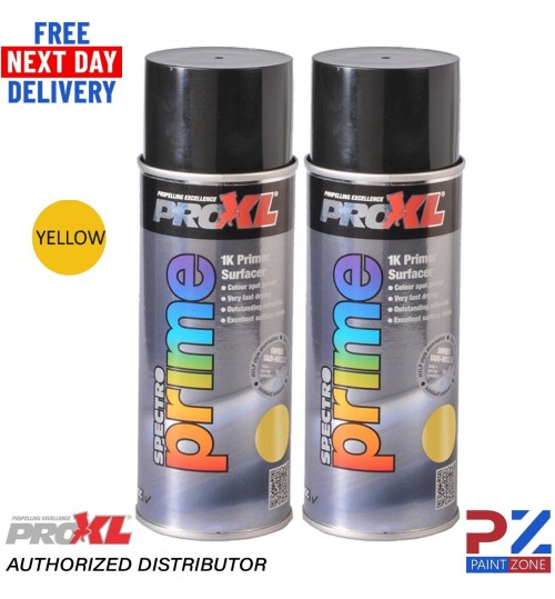 2 X PROXL SPECTRO PRIME AEROSOL 400ML - YELLOW -PRO XL SPOT PRIMER ETCH
