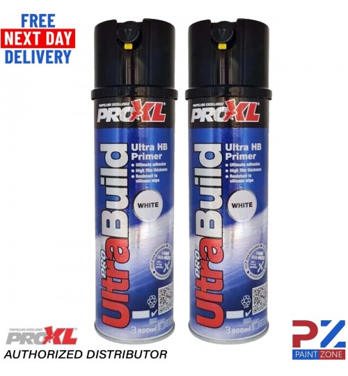 2X PROXL Ultra Prime Aerosol 500ml White High Build Primer Professional Quality