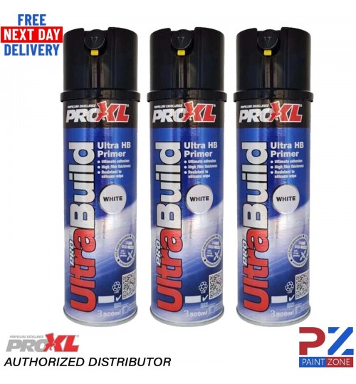 3X PROXL Ultra Prime Aerosol 500ml White High Build Primer Professional Quality