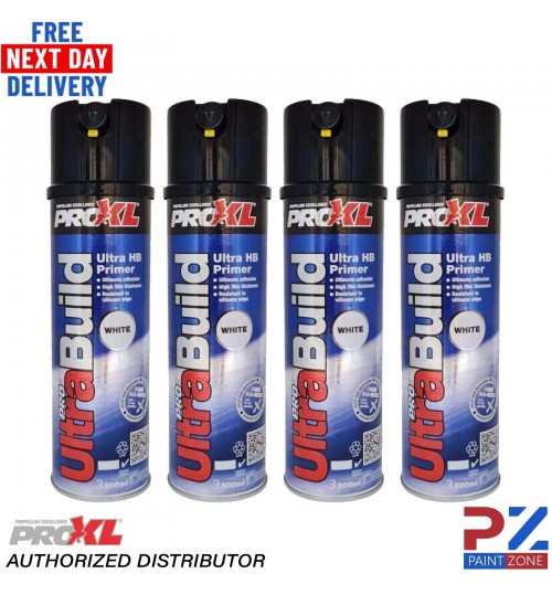 4X PROXL Ultra Prime Aerosol 500ml White High Build Primer Professional Quality