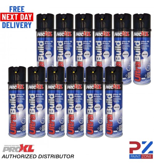 12X PROXL Ultra Prime Aerosol 500ml White High Build Primer Professional Quality