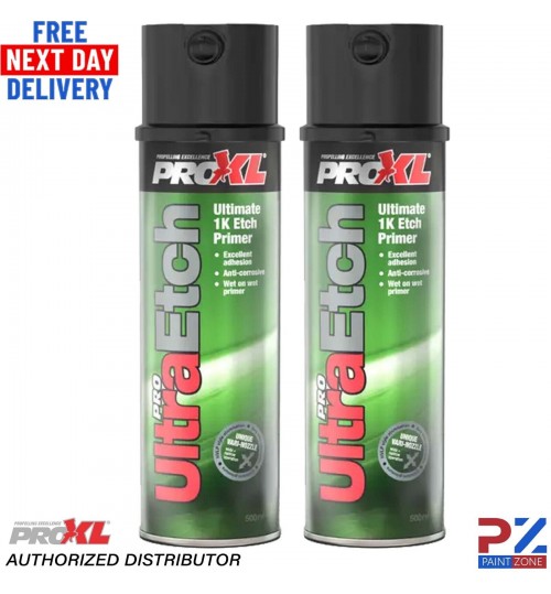 2x Pro XL Ultra Etch Aerosol 500ml - Fast Drying, Wet on Wet, Anti-corrosive