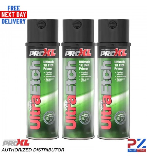 3x Pro XL Ultra Etch Aerosol 500ml - Fast Drying, Wet on Wet, Anti-corrosive