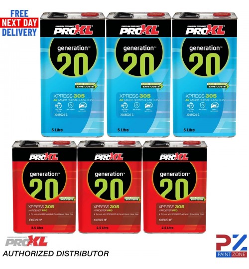 3X PROXL XPRESS305 HS ANTI SCRATCH RAPID CURING CLEARCOAT KIT 7.5L