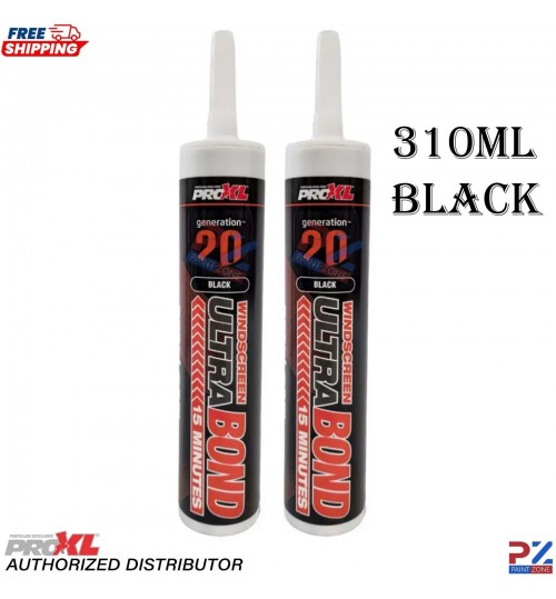 2X PRO XL Ultra Bond 1k Windscreen Sealant Polymer Ultra MS Adhesive Black 290ml