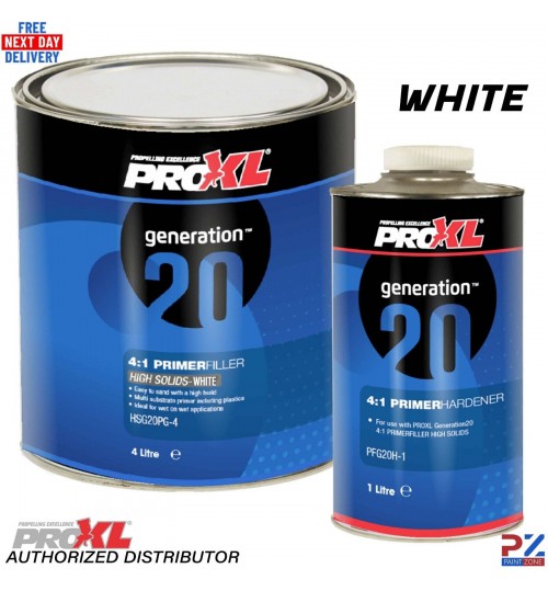 PROXL 2K 4:1 White Filler Primer 5L + Hardener – Auto Refinishing Kit