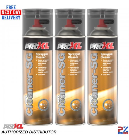 3x ProXL ProCLEANERSG Spray Gun Cleaner 500ml – Easy Clean Aerosol Solvent
