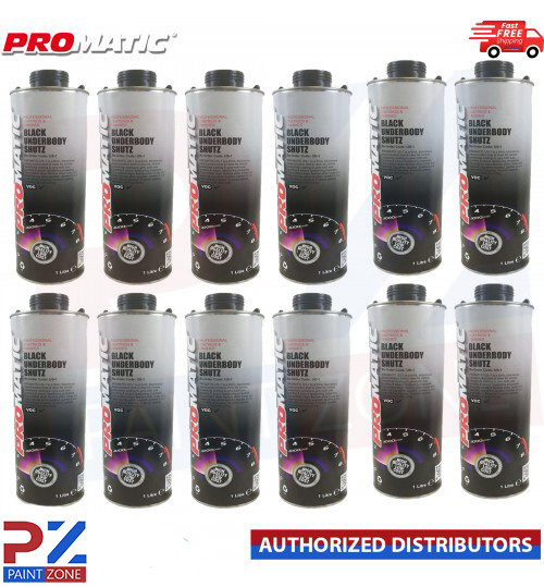 12 X PROMATIC SCHUTZ UNDER SEAL UNDERBODY RUST PROTECTION PROTECTOR BLACK 1LTR