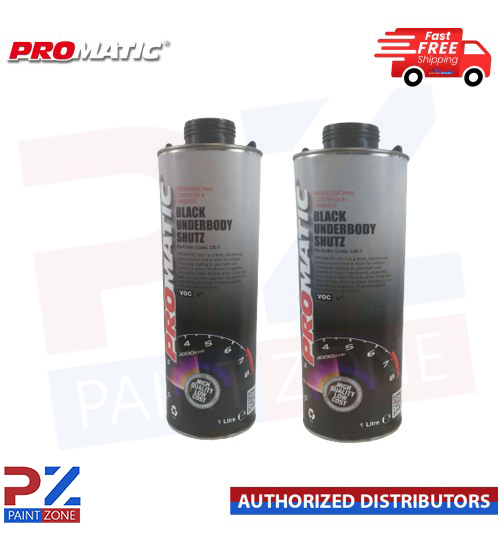 2 X PROMATIC SCHUTZ UNDER SEAL UNDERBODY RUST PROTECTION PROTECTOR BLACK 1LTR