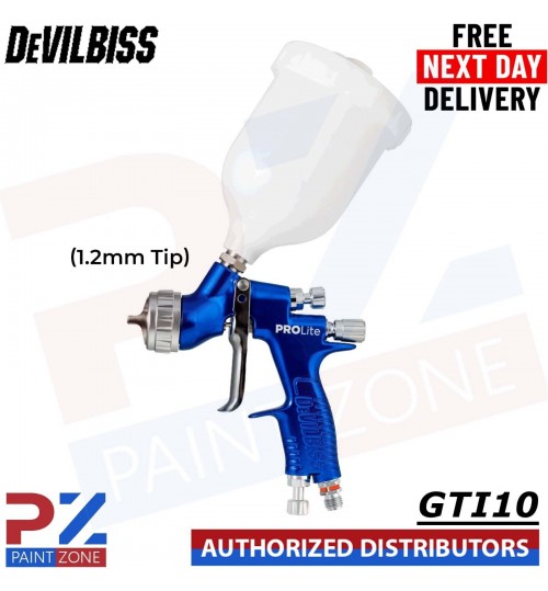 DeVilbiss NEW GTI10 PRO LITE Spray Gun Blue Base Coat 1.3mm Tip