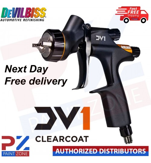 DeVilbiss DV1 Spray Gun Clearcoat 1.3mm Lacquer Application Gun and Cup Set