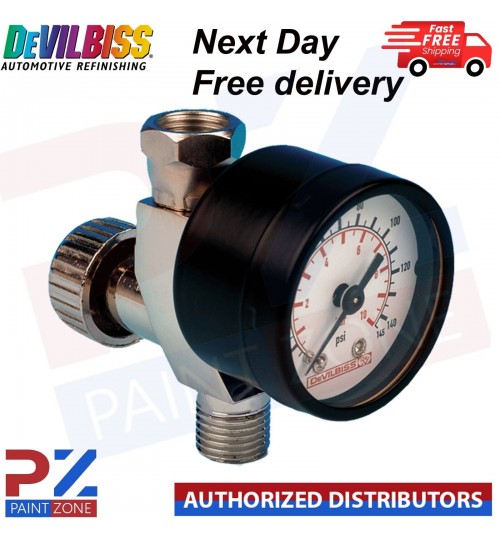 DeVilbiss HAV-501-B Gun Gauge / Regulator. Boxed Valve With Gauge