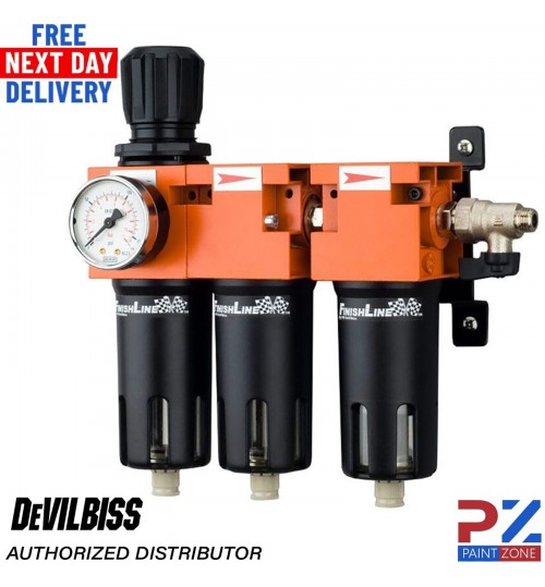 DeVilbiss Finish Line FLRCAC-1 Filter Regulator & Coalescer Filter 3 Stage