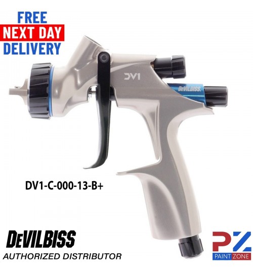 DeVilbiss Basecoat Paint Spray 1.3mm Gun with DV1-B PLUS HVLP Air Cap