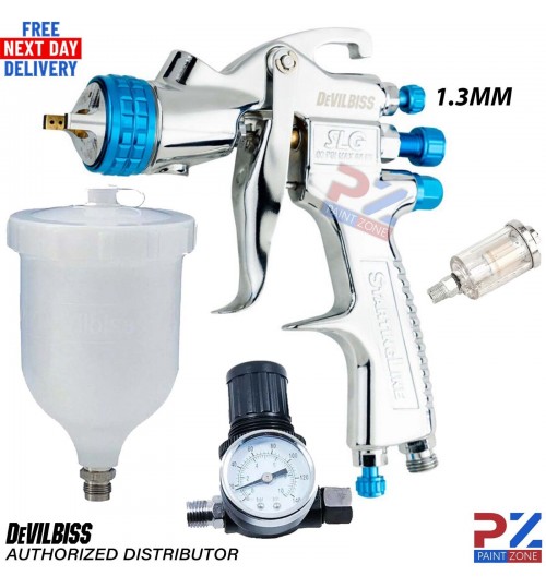 Devilbiss SLG-620-1.3mm Spray Gun Gravity Feed with gauge & filter