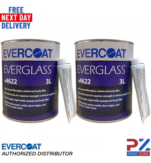 2x EVERCOAT 104622 EVERGLASS FIBERGLASS REINFORCED FILLER 3L - WITH BPO HARDENER