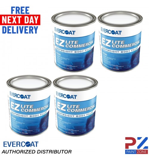 4 x EVERCOAT 101360 EZ LITE COMMERCIAL LIGHTWEIGHT BODY FILLER 3L