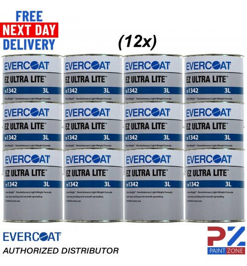 12 x EVERCOAT RAGE ULTRA 101342 RAGE ULTRA BODY FILLER WITH BPO HARDENER 3L