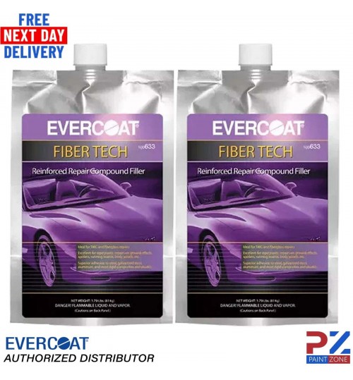 2x EVERCOAT FIBER TECH REINFORCED REPAIR COMPOUND FILLER 709ML INC HARDENER