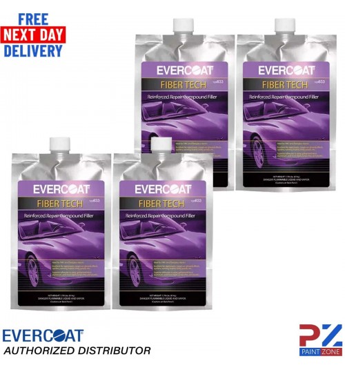 4x EVERCOAT FIBER TECH REINFORCED REPAIR COMPOUND FILLER 709ML INC HARDENER