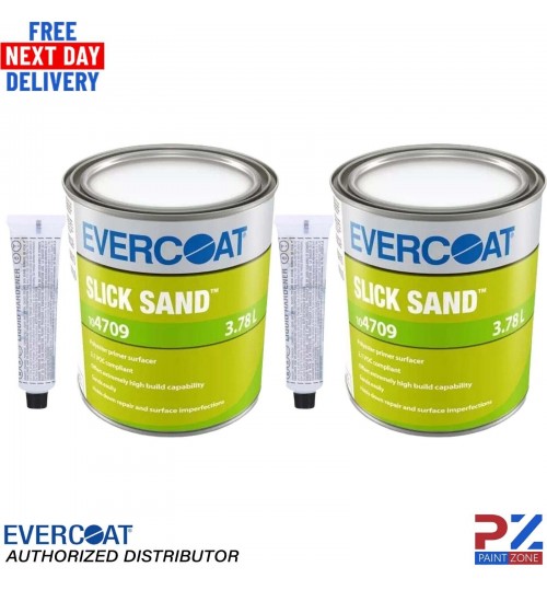2x EVERCOAT SLICK SAND POLYESTER SPRAY FILLER PRIMER SURFACER 3.78L KIT 104709