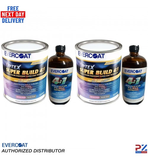 2 x EVERCOAT OPTEX SUPER BUILD 4-1 PRIMER KITS - 9.38L TOTAL