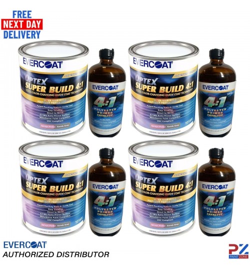 4 x EVERCOAT OPTEX SUPER BUILD 4-1 PRIMER KITS - 18.76L TOTAL