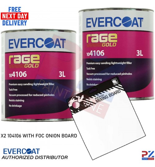 Evercoat Rage Gold Lightweight Filler 3L X2 – Free Indasa Onion Mixing Board