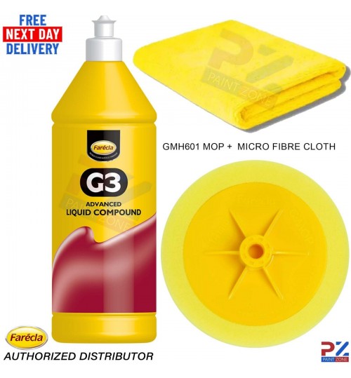Farecla G3 Advanced Liquid Compound 500ml + GMH601 Pad + Free Polishing Cloth
