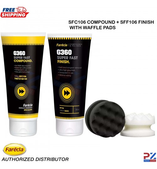 Farecla G360 100ml Polish Set – SFC106 & SFF106 + Waffle Foam Pads