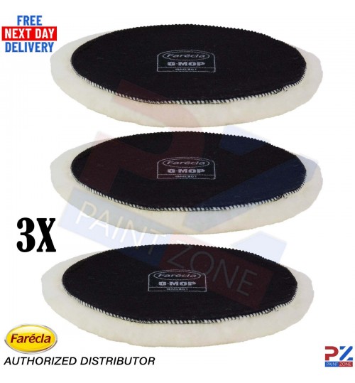 Farecla GML601 6" Lambswool Pads (3 Pack) – Hook & Loop Polishing Set