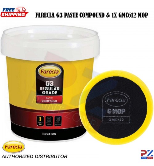 Farecla G3 Regular 1KG Cutting Compound & 1x GMC612 Yellow Foam Polishing Pad