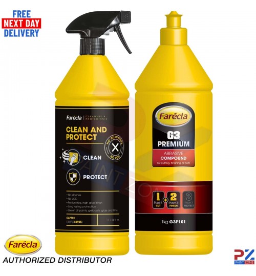 Farecla G3 Premium Compound 1KG & Clean & Protect Spray 1L Kit – G3P101 + CAP101