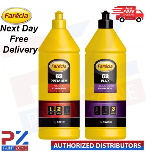 FARECLA G3 PREMIUM ABRASIVE COMPOUND 1KG - WITH G3 WAX PREMIUM LIQUID 1 LITRE
