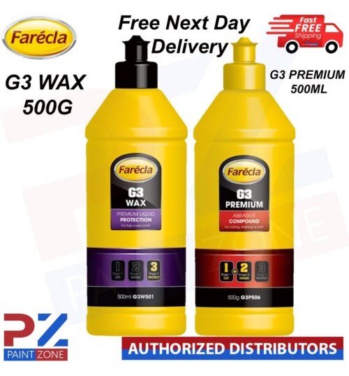 Farecla G3 Premium 500g Abrasive Compound and G3 Wax 500ml Liquid Protection