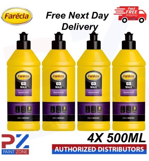 4X Farecla G3 WAX Premium Liquid Protection 500ml for Paintwork Car Detailing