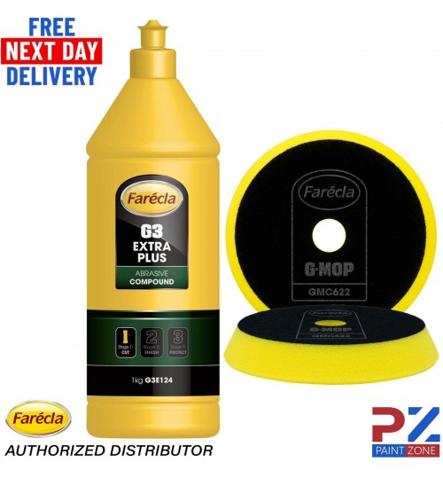 Farecla G3 Extra Abrasive Cutting Compound 1kg Bottle + 1 x GMC622 Head
