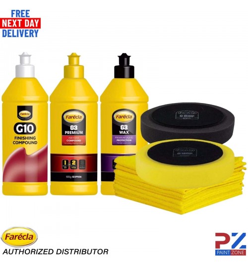Farecla G3 Premium Compound, Wax, G10, Microfibre, 150mm Mops KIT Car Detailing