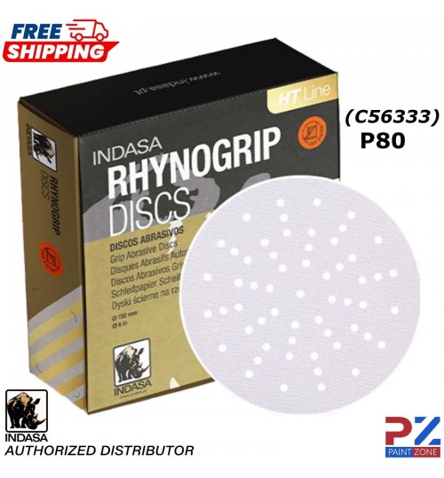 INDASA C56333 HT LINE ULTRAVENT GRIP SANDING DISCS 150MM PK50 - P80