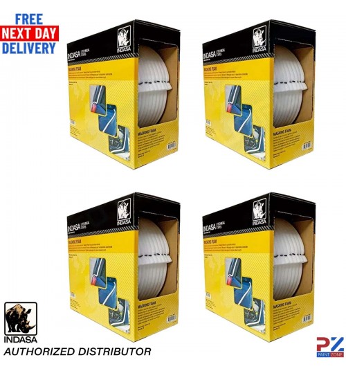 4X Indasa Rhyno Refinishing Soft Edge Foam Masking Tape 13mmx50m Roll 80C