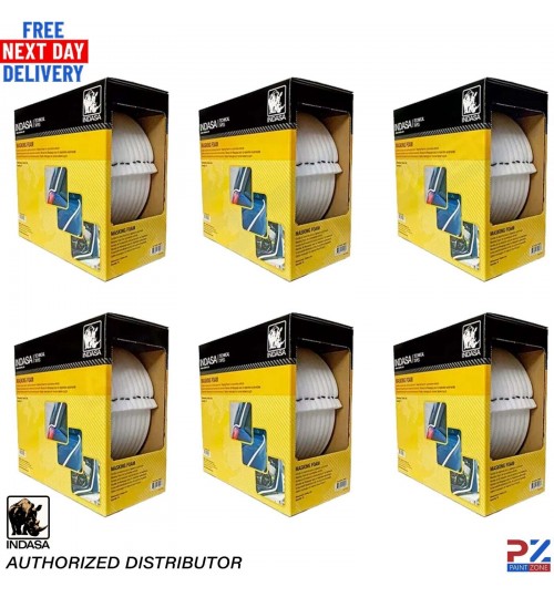 6X Indasa Rhyno Refinishing Soft Edge Foam Masking Tape 13mmx50m Roll 80C