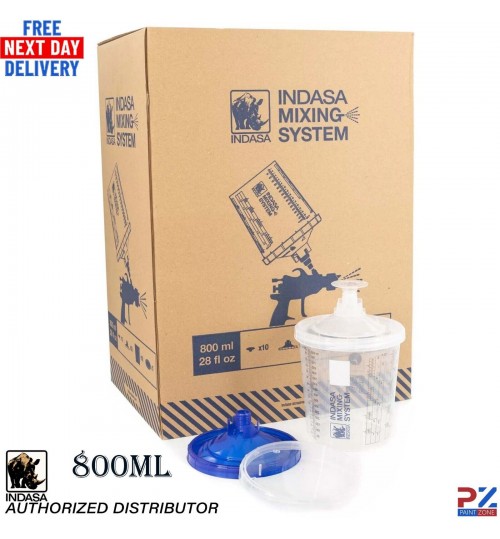 Paint Mixing Kit by Indasa - 125µm Blue Filter, 800ml Size (611272) - Auto Tools