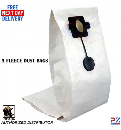 INDASA 558799 Replacement Dust Bags – LPE45 & LPE30 Extractors (5 Pack)