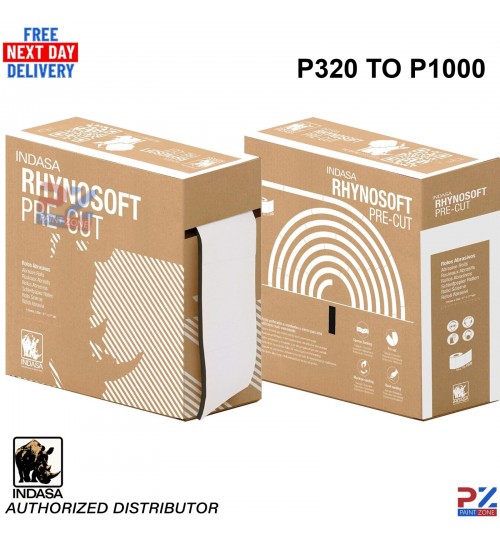 Indasa Rhynosoft Abrasive Foam Sheets P320–P1000 – Pre-Cut Sanding Roll for Body