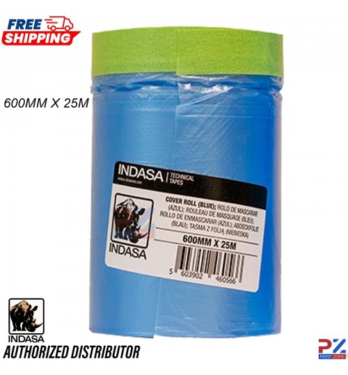 Indasa Pre-Taped Masking Cover Roll 600mm x25m Car Spray Film