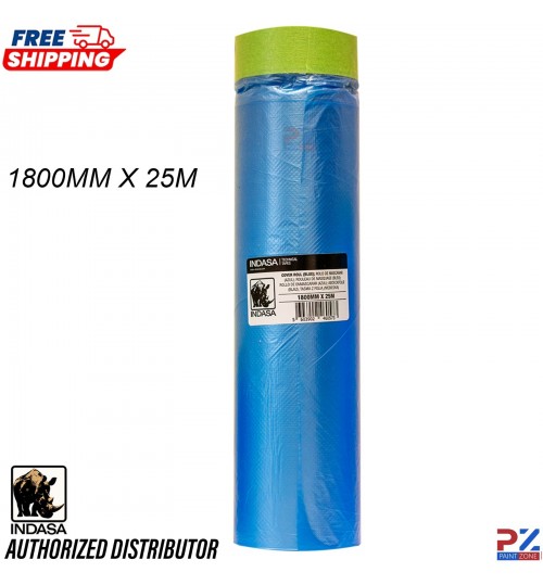 Indasa Car Paint Masking Film Roll 1800mm x25m Pre-Taped Drop Film