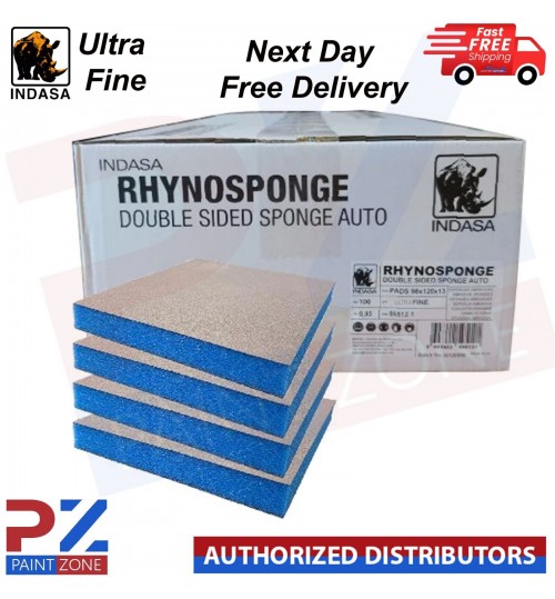 INDASA RHYNO SPONGE DOUBLE SIDED HAND SANDING PADS, ULTRA FINE - Case of 100